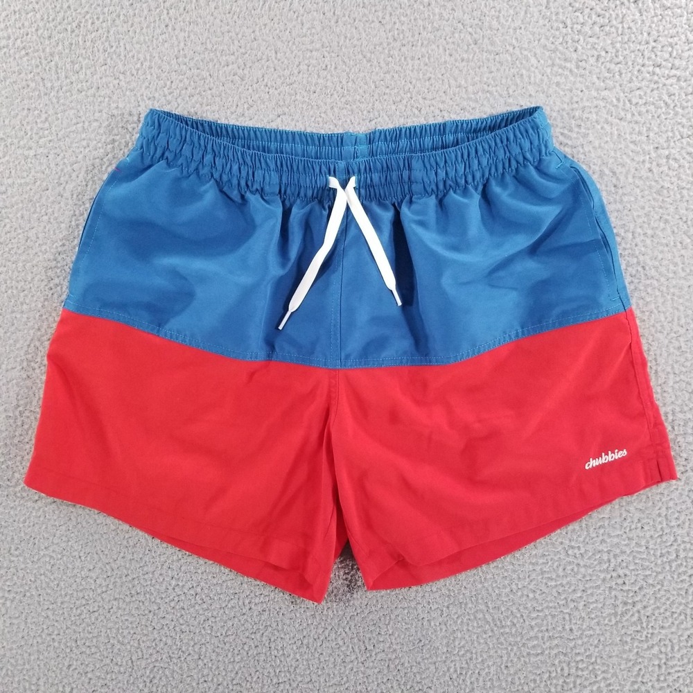Chubbies Swim Trunks XL Red Blue The Liberties Mesh Lined Shorts Made In USA
